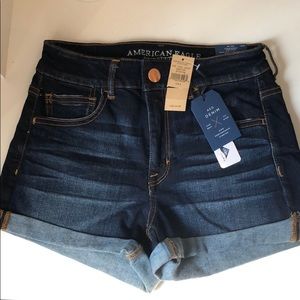 AEO denim hi-rise shortie